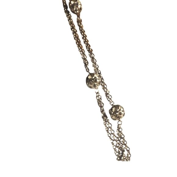 Vintage Necklace Sarah Coventry Silver-Tone Layered Gold-Tone Rhinestones Beads - Picture 6 of 6